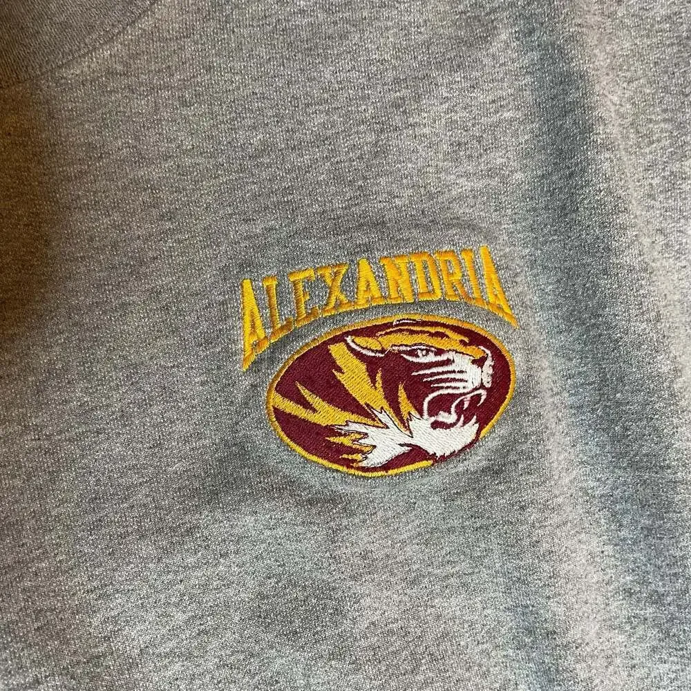 Alexandria Tigers Crewneck Sweatshirt L Gray Jerzees